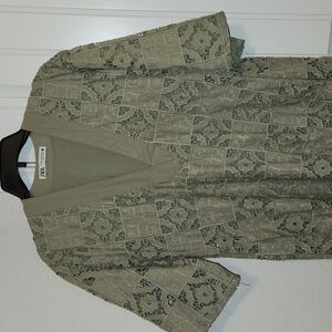 Zara sage green color embroidered dress tunic cover up XS